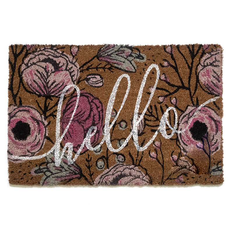 Кокосова изтривалка, Hello - цветя Кокосова изтривалка, Hello - цветя